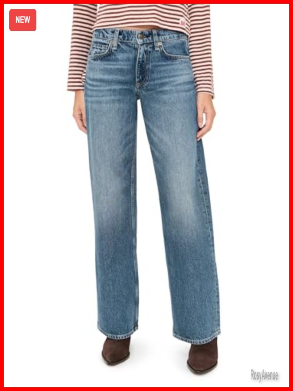 Mid-Weight Non-Stretch Straight Leg Low Rise 5-Pocket Jeans